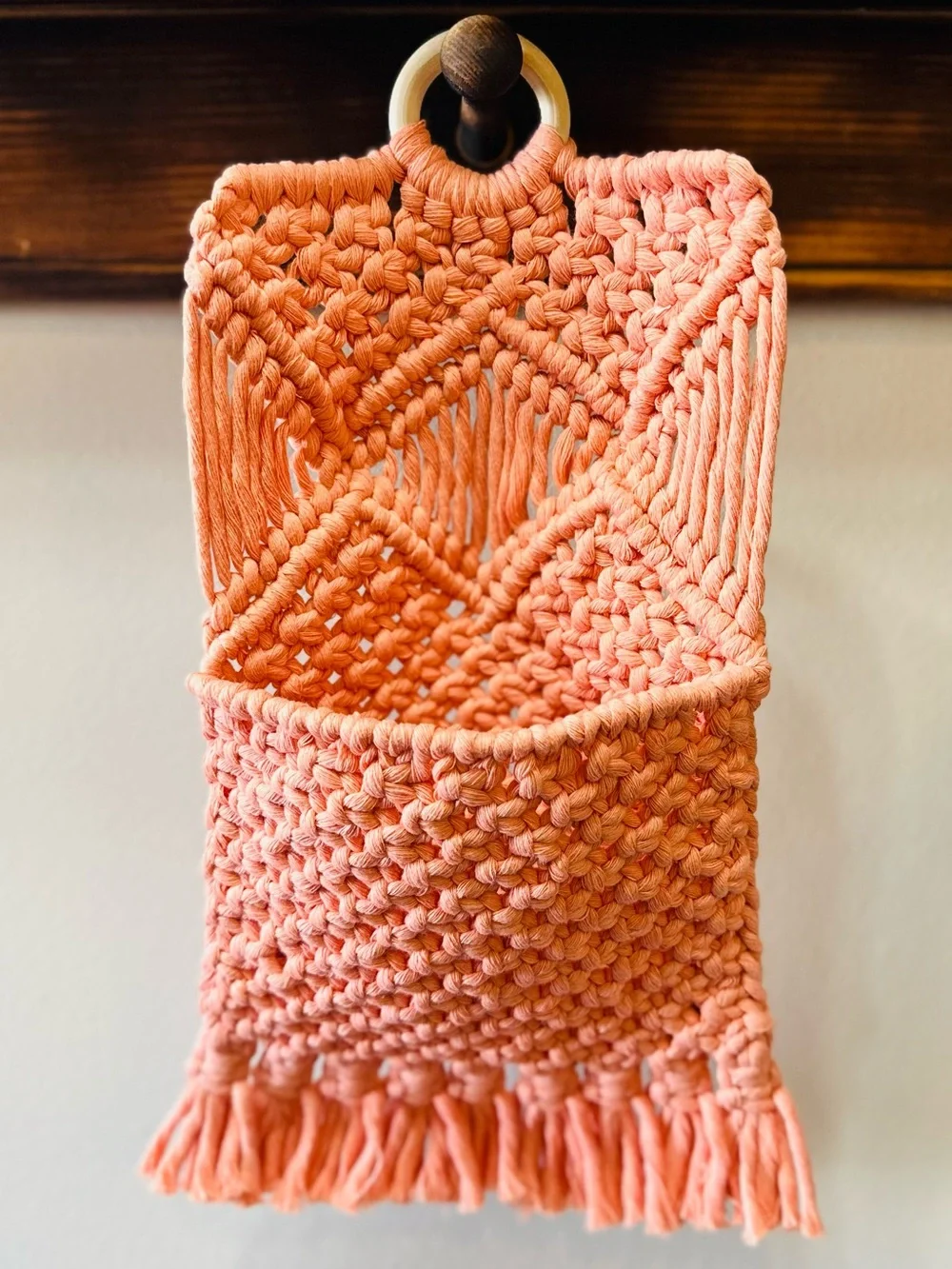 Handmade Boho Macrame Wall Hanging Pocket Organizer